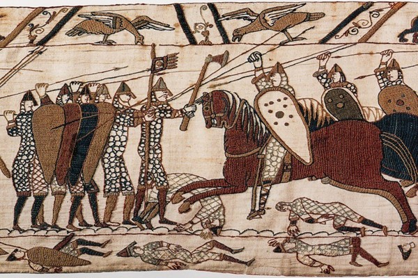 Битва при Гастингсе, 1066. Часть гобелена из Байё, конец XI в.