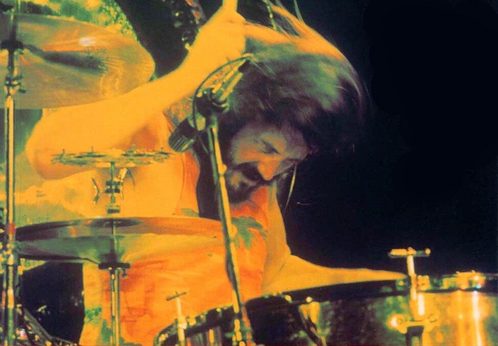 Джон Бонэм на концерте в Монтрё в 1973 году. Фото: Jeffrey Mayer / Getty Images.